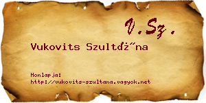 Vukovits Szultána névjegykártya